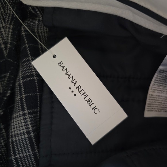 Banana Republic Sloan Curvy Fit Plaid Pants Blue White Size 8 534891-00-1 NWT - Picture 4 of 11